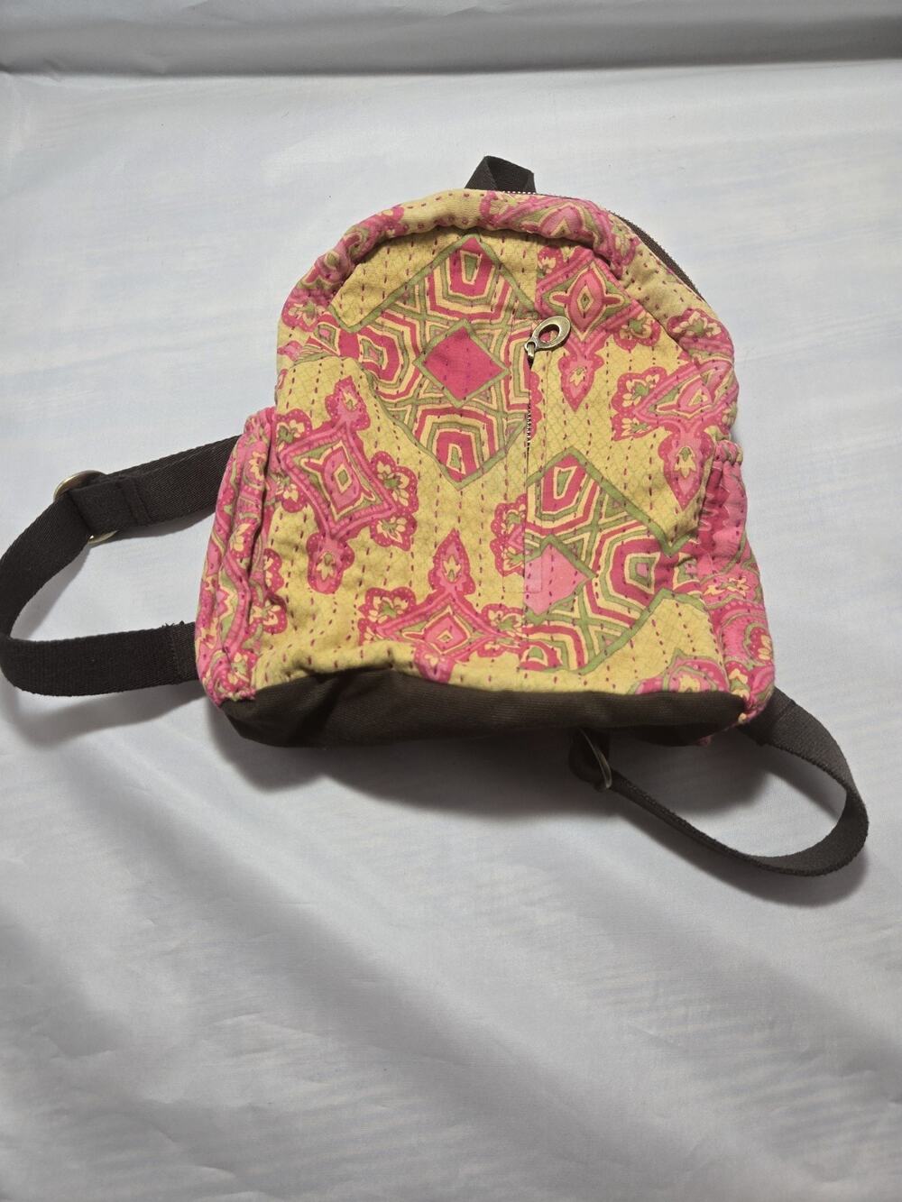 SARI BARI Meghna Mini Handmade Kantha backpack ethically made boho granola eco